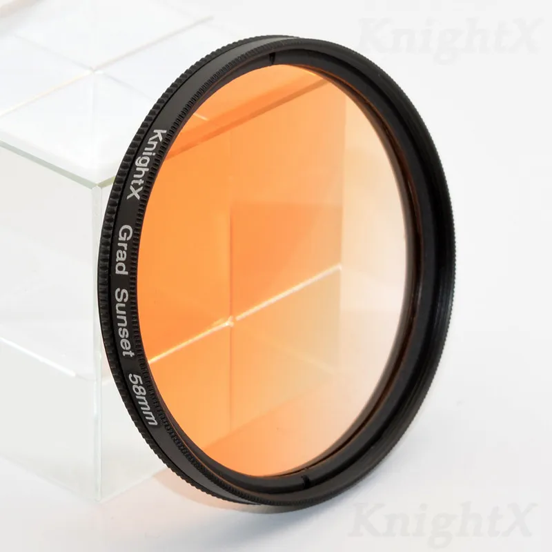 Grad Sunset KnightX 24 Градуированный цвет фильтр nd для nikon canon d40x gopro objektiv 58 мм makrofiltro nd стекла фильтр переменной УФ-фильтр 52 мм с женский зонт защищающий от ультрафиолетовых лучей - Цвет: Grad Sunset