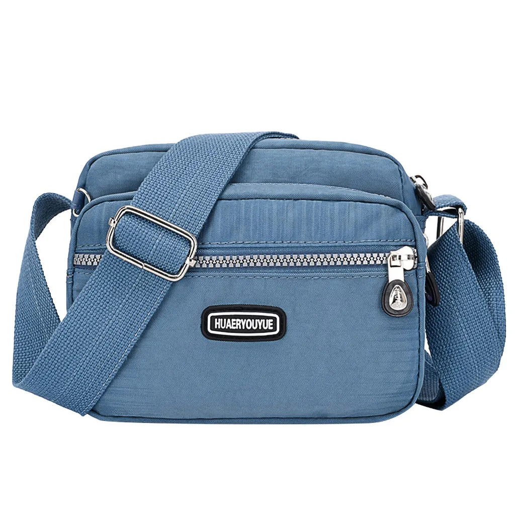 Light blue Luxury Shoulder Bag Female Women Nylon Shoulder Bag Waterproof Elegant Daily Shopping Handbag сумка женская#619P - Цвет: Light blue