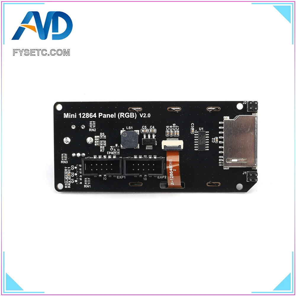 Тип MINI12864LCD экран mini 12864 V2.1 умный дисплей RGB подсветка черная поддержка Marlin DIY SKR с sd-картой 3d принтер Часть