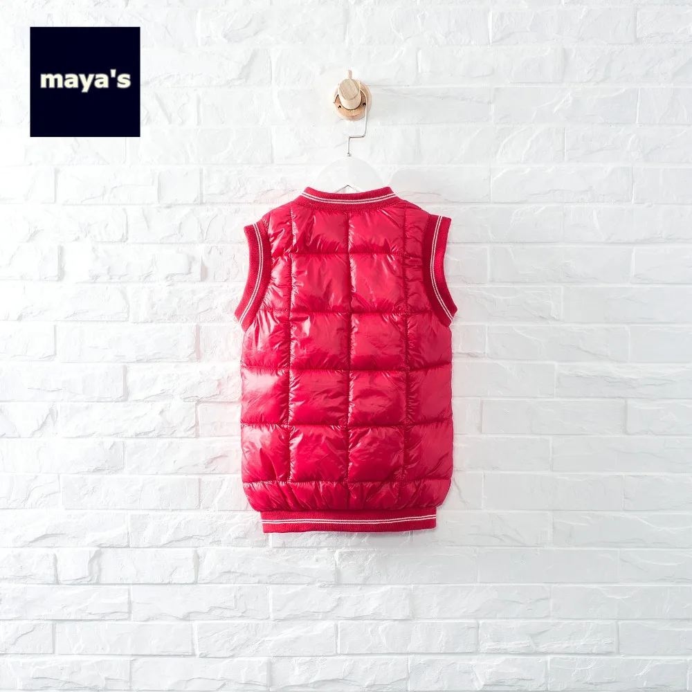 Майя зимняя для мальчиков светильник Теплый жилет детей однотонные Цвет без
