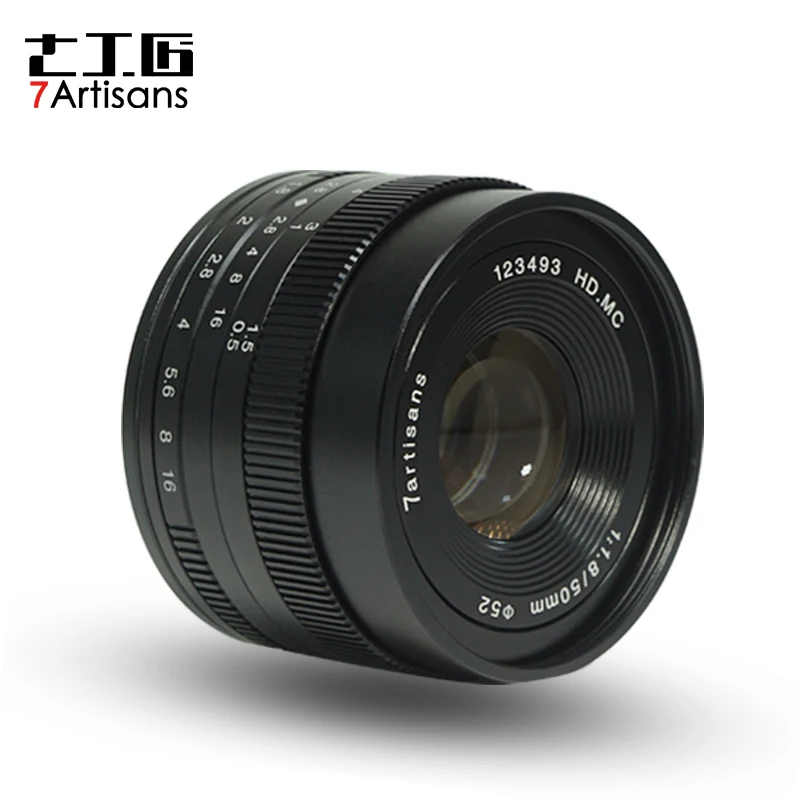 Объектив для портретной камеры 7artisans с большой диафрагмой 50 мм F1.8 ручной фокус Canon