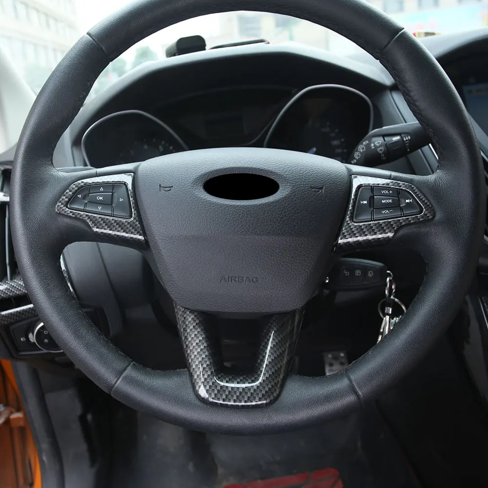 Zlord 3 шт./компл. на Автомобильный руль защита накладка Стикеры для Ford 4 Mk4 Kuga Escape Ecosport аксессуары
