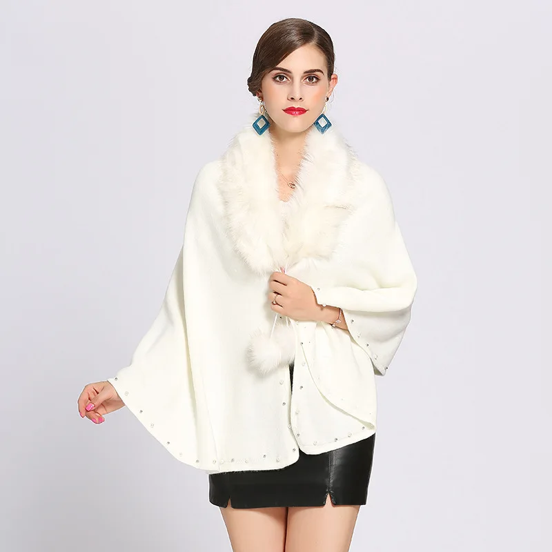 

2021 New Womens Clothing Ponchos Autumn Spring Jacket Fur Collar Large Size Hand-wearing Shawl Cloak Jackets For Women