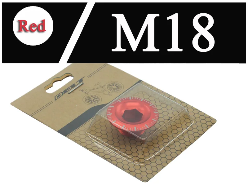 red M18 MTB дорожный горный велосипед Крынка на звездочку Болт колпачок для гайки и винта для Shimano 1x M15 M18 M20 фиксирующий кривошипный болт велосипедная цепь - Цвет: red M18