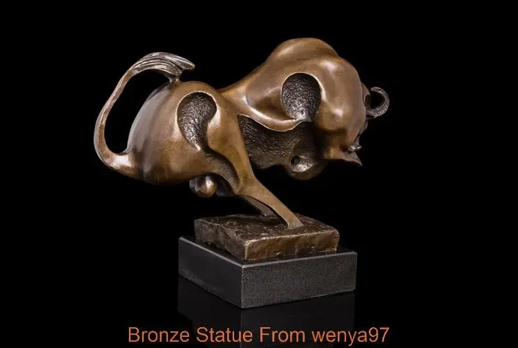 Скульптура в стиле арт-деко животный бык абстрактная бронзовая статуя | Дом и сад