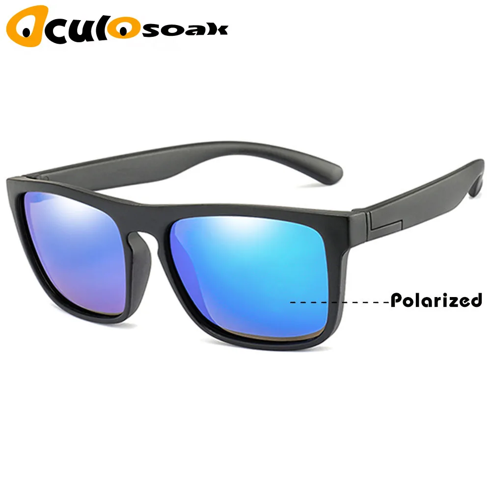 R03 black blue Детские солнцезащитные очки, брендовые солнцезащитные очки для маленьких девочек, поляризованные детские солнцезащитные очки, гибкая Защитная оправа, UV400, подарки на день рождения, Рождество - Цвет линз: R03 black blue