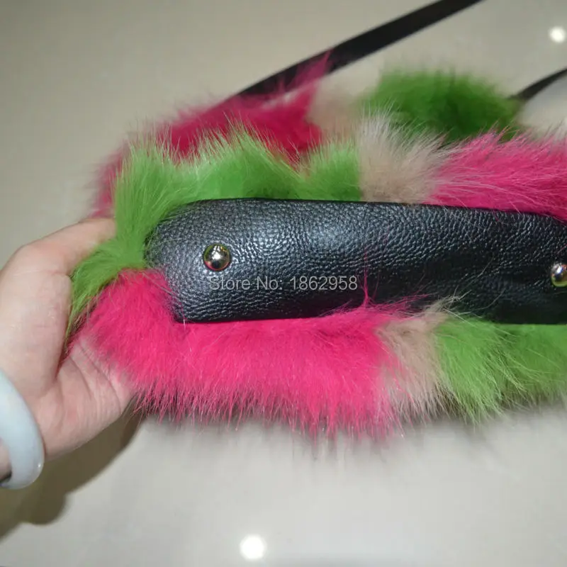 SJ773 2016 Winter Fashion Designer Colorful Fox Fur Bags Girl | Украшения и аксессуары