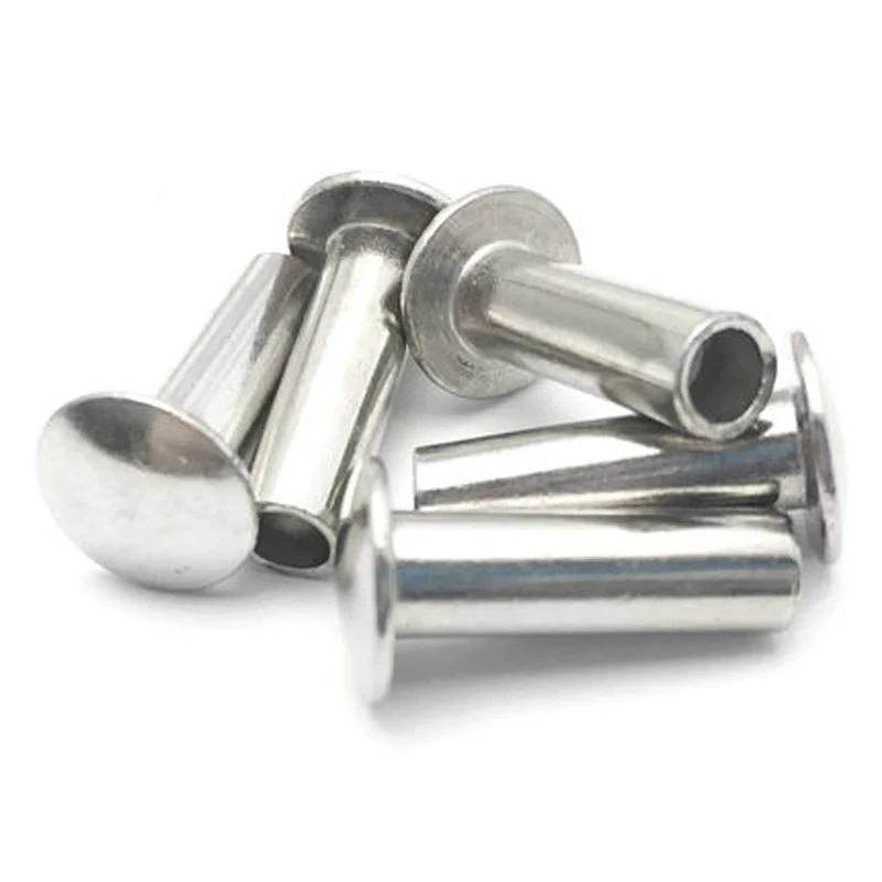 40pcs M3 304 stainless steel flat round head semi-tubular rivet Hollow nail GB873 3mm-9mm Length | Обустройство дома