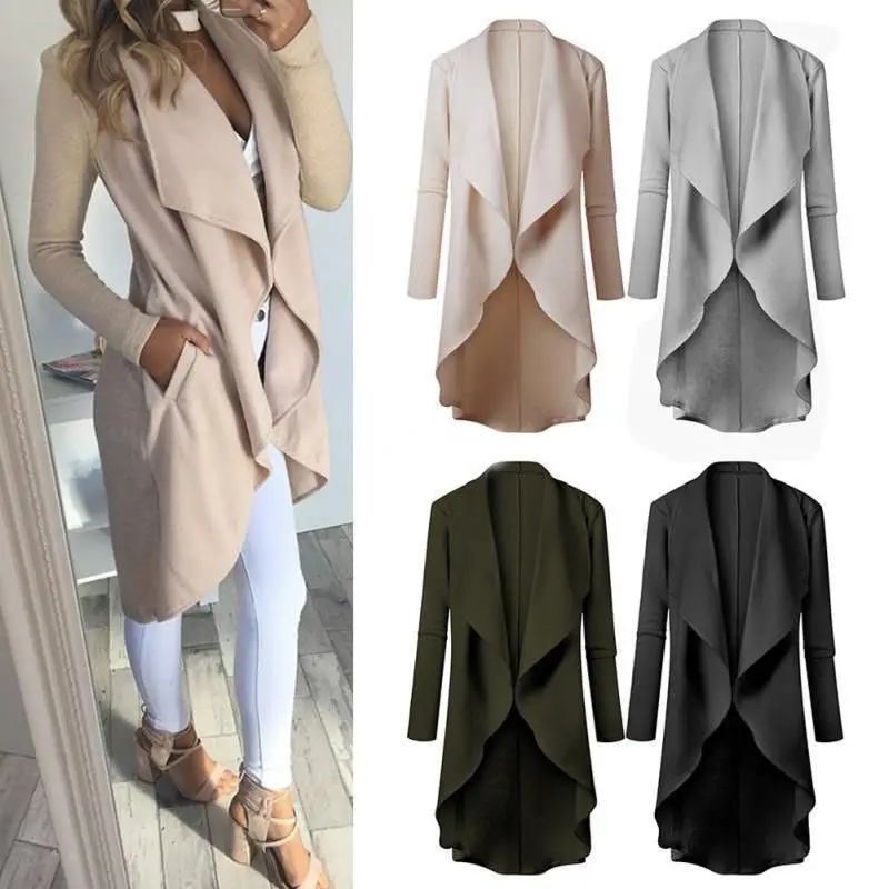 Женский длинный кардиган однотонный осенний Тренч размеры S XL|autumn trench|coat trenchwomen long