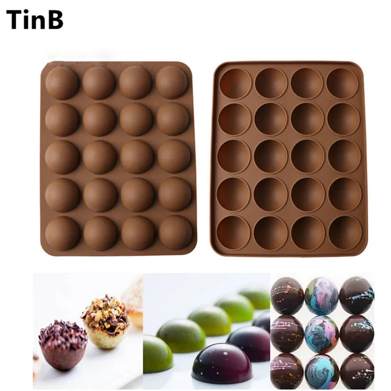 Антипригарные силиконовые формы для тортов 20 полушаров шоколада выпечки мини