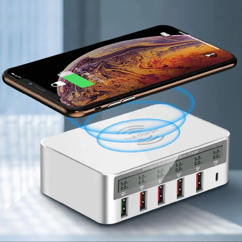 Yiwa 6 портовый USB Смарт зарядное устройство Источник адаптер QC3.0 универсальное