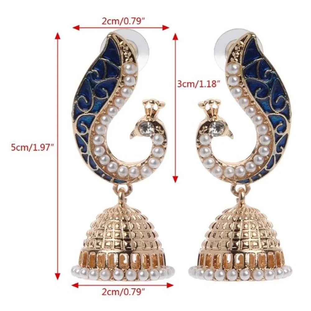 Индийские болливудские серьги Jhumka из сплава гальванические искусственные