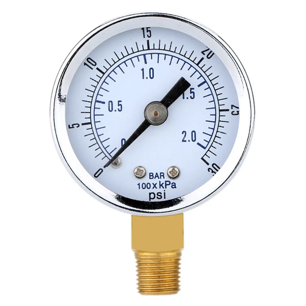0 ~ 30PSI 2Bar воздушный компрессор манометр 2 &quotлицевое Боковое крепление 1/4&quot NPT