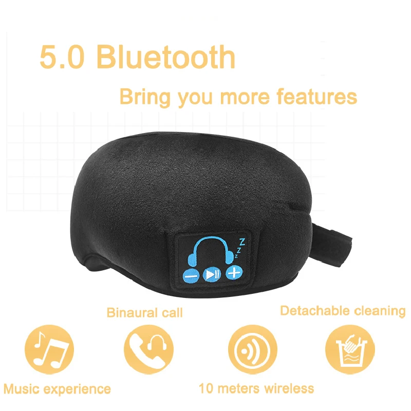 Новинка года от производителя, Беспроводная Bluetooth v5.0 гарнитура для звонков, музыки, сна, артефакт, дышащая маска для сна, наушники