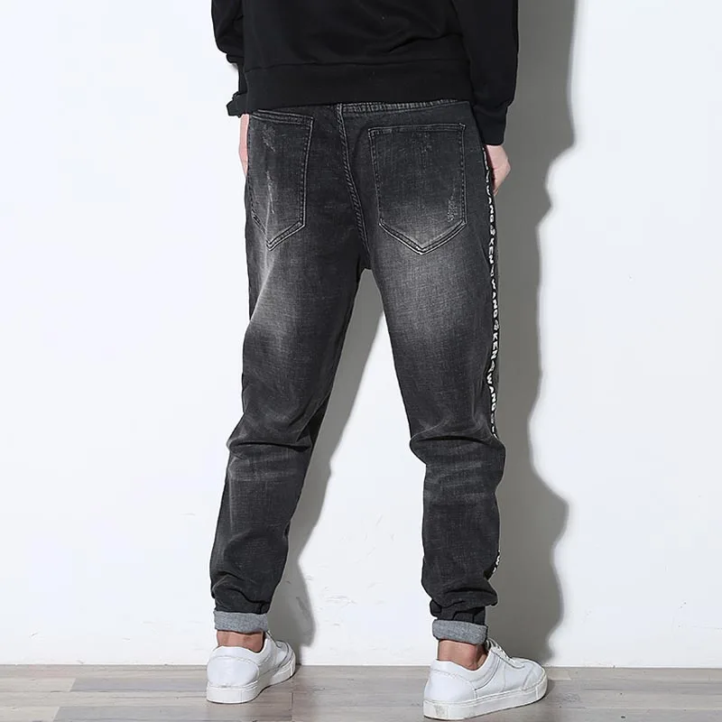 Yehan мужские серые джинсы большого размера мешковатые джинсы-шаровары с принтом