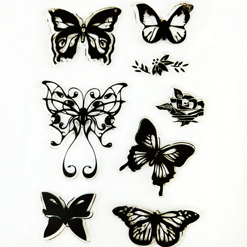 

YLCS216 Butterfly Silicone Clear Stamps For Scrapbook DIY Album Paper Cards Decoration Embossing Folder Rubber Stamp 11*16cm