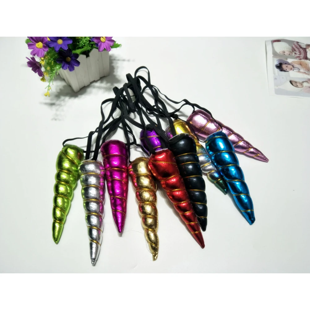 10pcs Unicorn Horn Headband Brightly halloween headband Colored Head Piece Spiral Costume Favors Supplies | Красота и здоровье