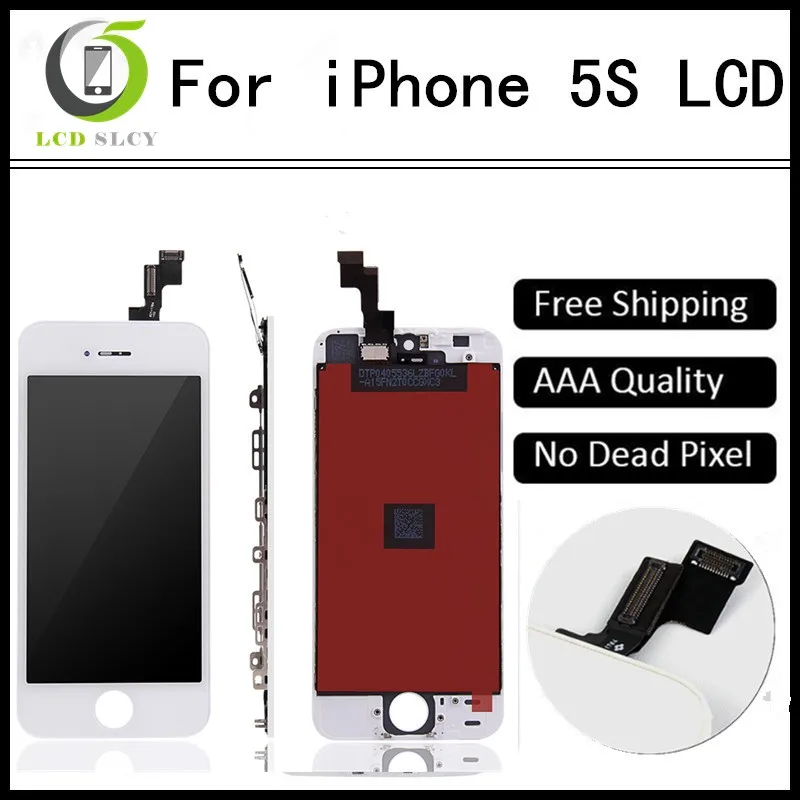 10 шт./лот качество AAA W/B для iPhone 5S LCD дигитайзер в сборе со стеклянной заменой