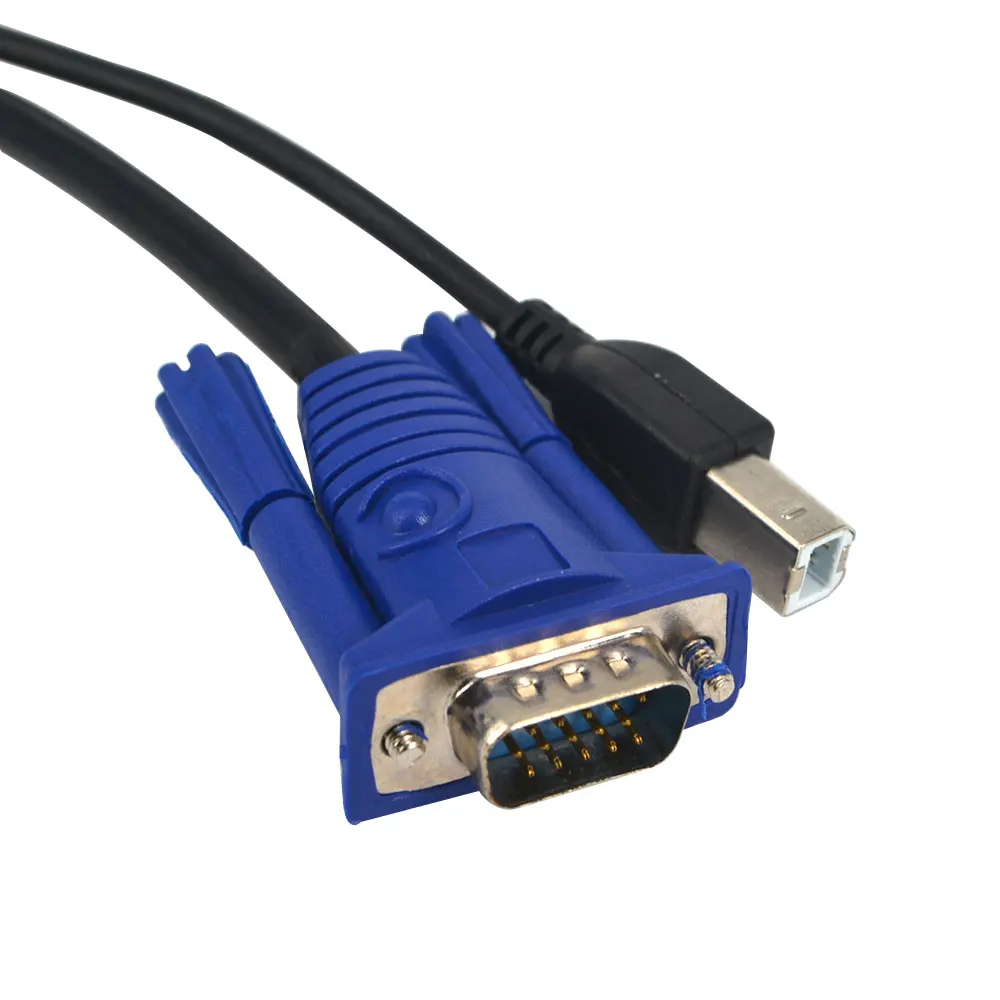Kebidumei Новое поступление 1 5 м KVM переключатель 15 Pin VGA штекер USB A/B кабель Шнур для SVGA