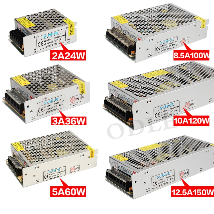 Источник питания для светодиодного драйвера AC110 220V to DC5V 12V 24V 36V 60W 120W 200W 240W 360W