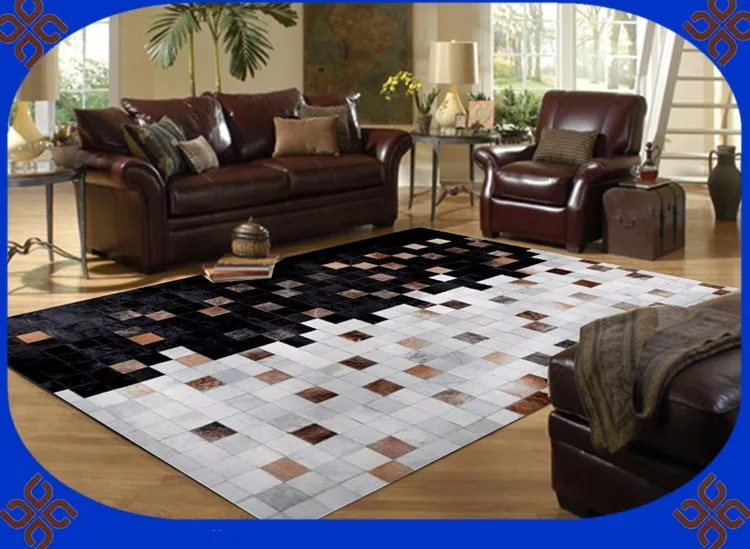 

Fashionable art carpet 100% natural genuine cowhide leather carpet price