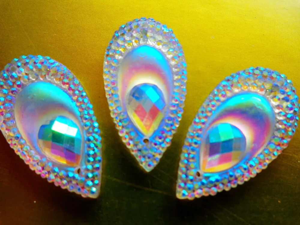 Прозрачные стразы в форме капли 16*30 мм | Дом и сад