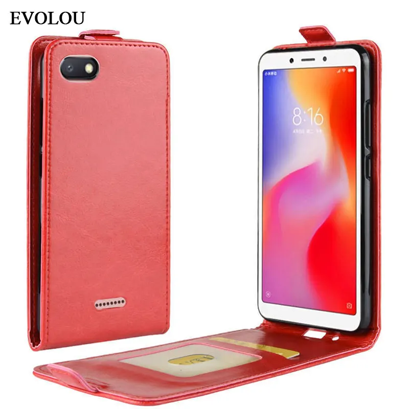 Вертикальный кожаный чехол-книжка для Xiaomi Redmi 6A 6 Pro чехол телефона чехлы |