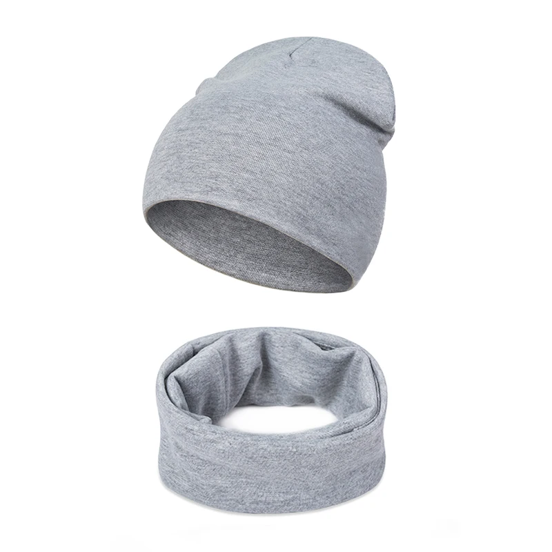 light grey 1 DMROLES детская шапочка из хлопка, 2 шт., детские вязаные шапочки, шарф для девочек и мальчиков, детская шапка, шарф, комплект для маленьких девочек, шапочки реквизит для фотосессии - Цвет: light grey 1