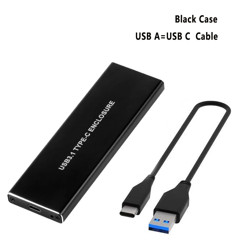 NVMe PCIE USB3.1 HDD корпус M.2 к USB 3,1 Тип C M ключ SSD корпус для жесткого диска внешний HDD чехол/PCIE SSD коробка - Цвет: Black