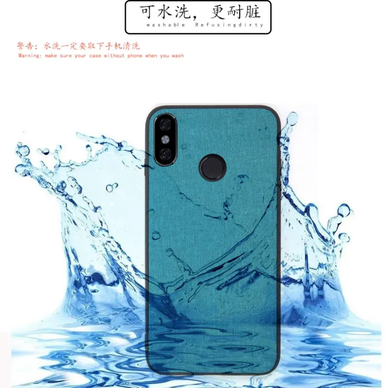 Business Men Canvas Fabric Case For Xiaomi Mi Max 3 TPU Edge Matte PC Hard Back Cover Coque Fundas |