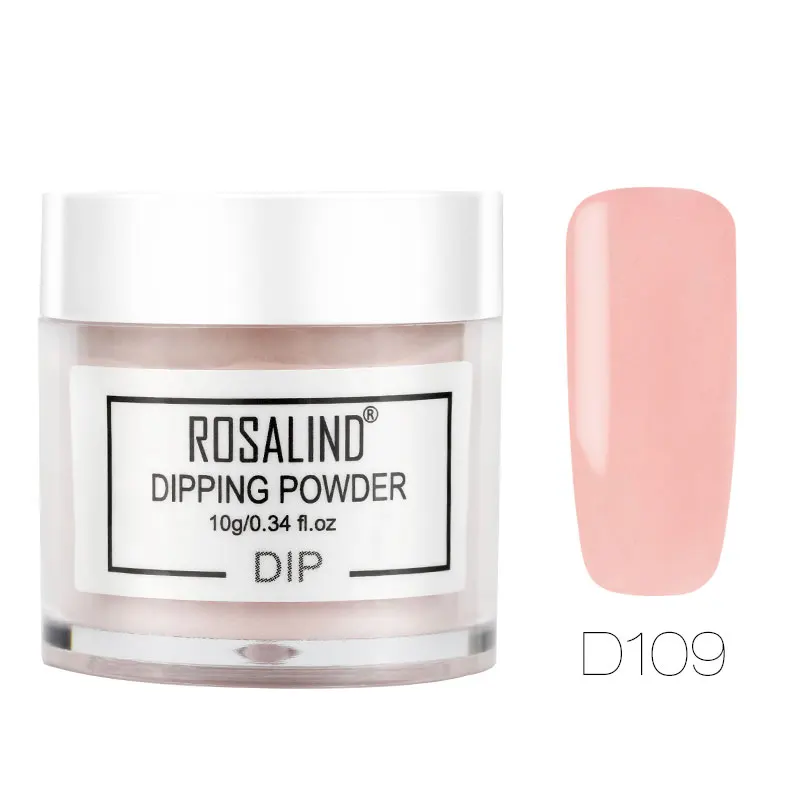 D109 ROSALIND 10 г Dip порошок для ногтей натуральный цвет голографический Блеск акриловая пудра для дизайна ногтей нет необходимости лампа для лечения окуня порошок для ногтей - Цвет: D109