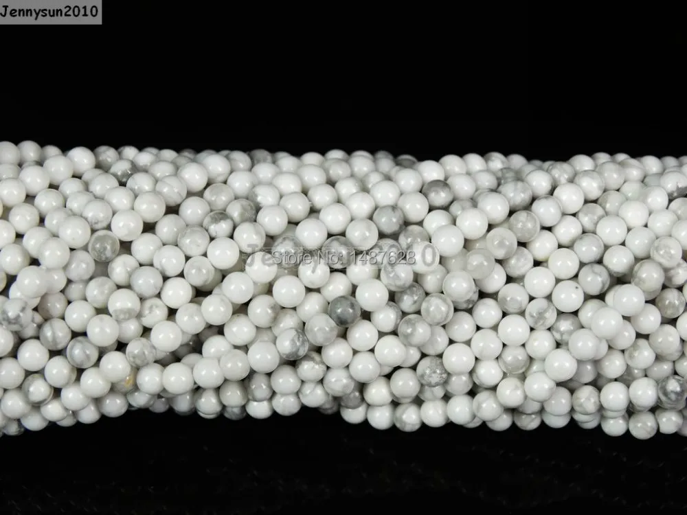 

Natural White Tur-quoise Gems Stones 3mm Smooth Round Spacer Loose Beads 15'' Strand for Jewelry Making Crafts 5 Strands/Pack