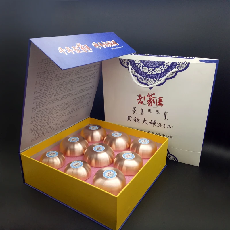 Blessfun 9 Банок/набор красная медь китайский Медицинский Вакуумный массажер для