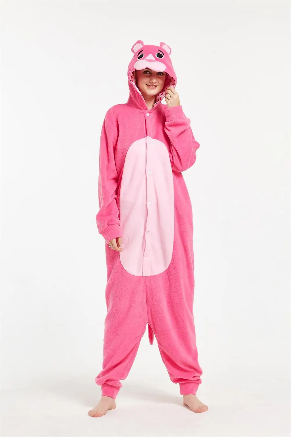 Персонаж мультфильма новые леопардовые Розовая пантера Onesie аниме Костюмы для