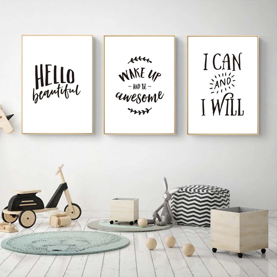 

Inspirational Quotes Canvas Painting Black White Minimalist Nordic posters and prints Modern Home Motivational Decor Wall Art