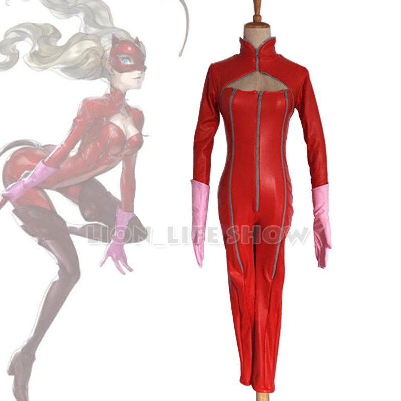 

Костюм для косплея Persona 5 Ann Anne Takamaki Shujin, красный костюм с маской