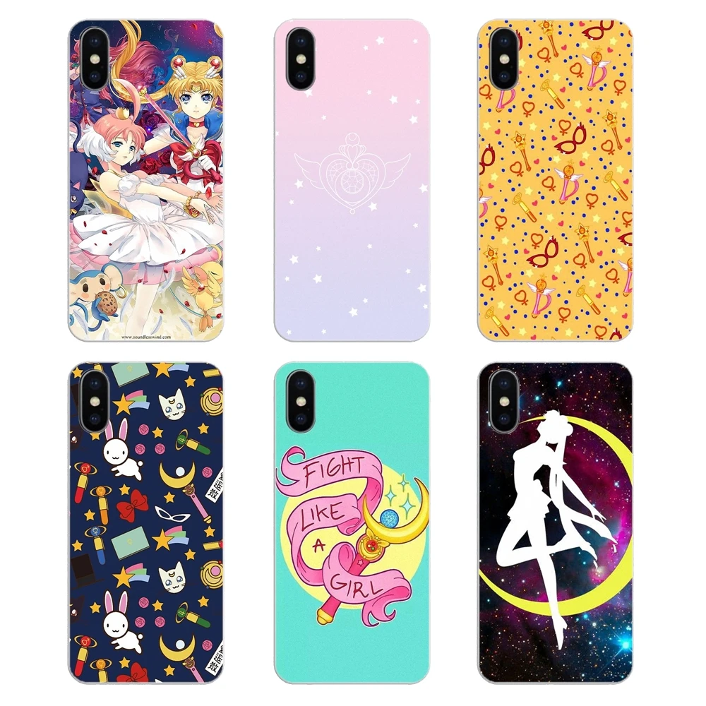 Transparent Soft Shell Covers Pink Sailor Moon Luna Cats Mercury Art For Motorola Moto X4 E4 E5 G5 G5S G6 Z Z3 G3 C Play Plus |