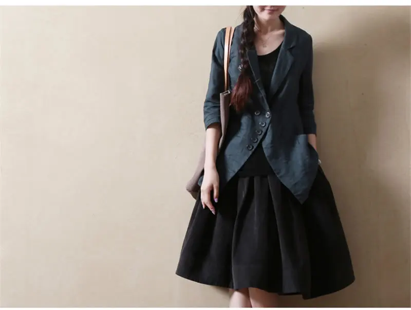XITAO Slim Sheath Vintage Blazer Women Korea Fashion Single Breasted Notched Collar Pocket Autumn Office Lady WLD1946