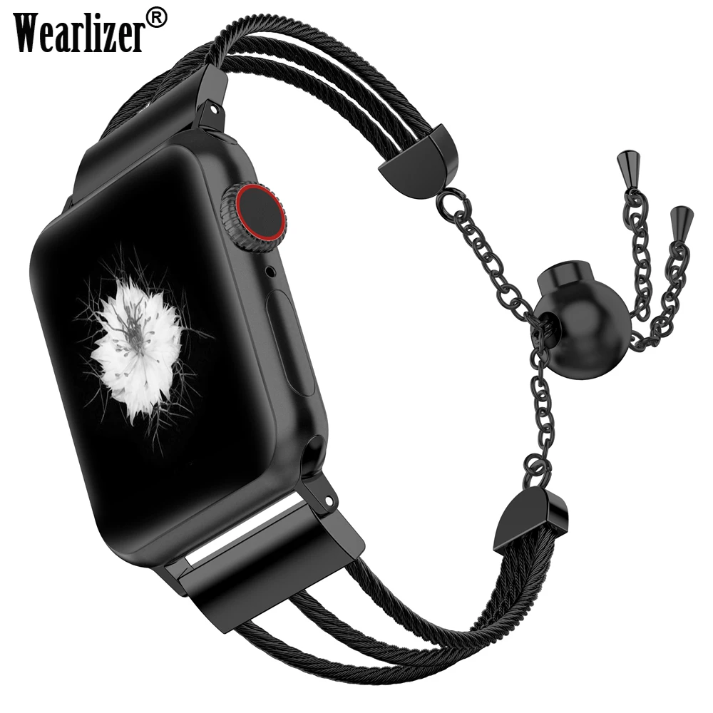 Ремешок для iwatch 38 мм полосы 42 44 40 браслет цепочка Apple Watch нержавеющая сталь серии 4 3