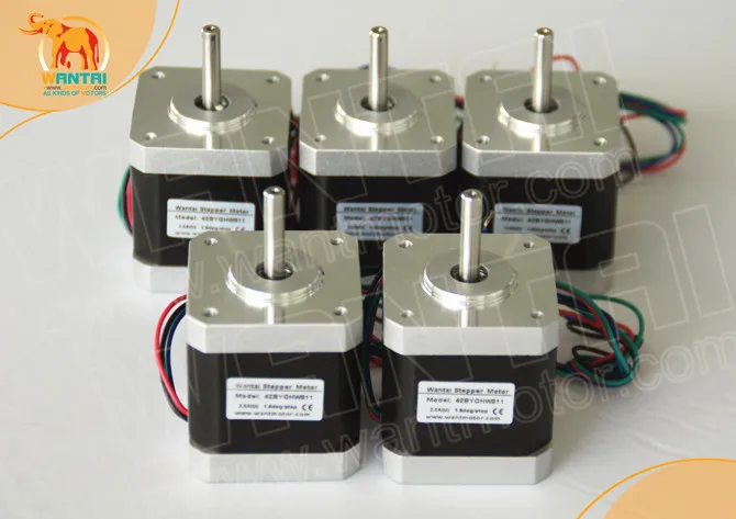 

5 шт. Wantai 4-lead Nema 17 шаговый двигатель 42BYGHW609 56oz-in 40 мм 1,7a CE ROSH ISO CNC 3D принтер, Reprap, быстрая доставка