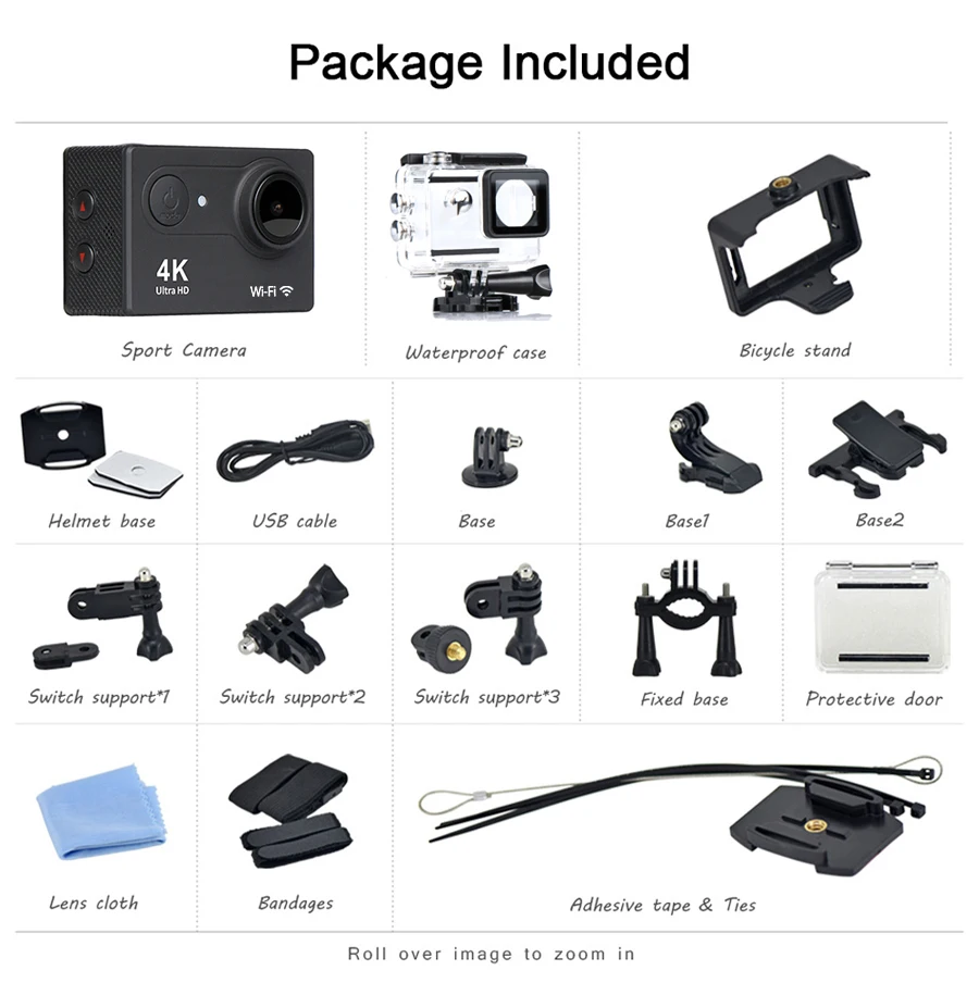 Infitary H9/h9r действие Камера Ultra HD 4 К/30fps Спорт 1080 P/60fps Wi Fi 2.0lcd 40 м Водонепроницаемый
