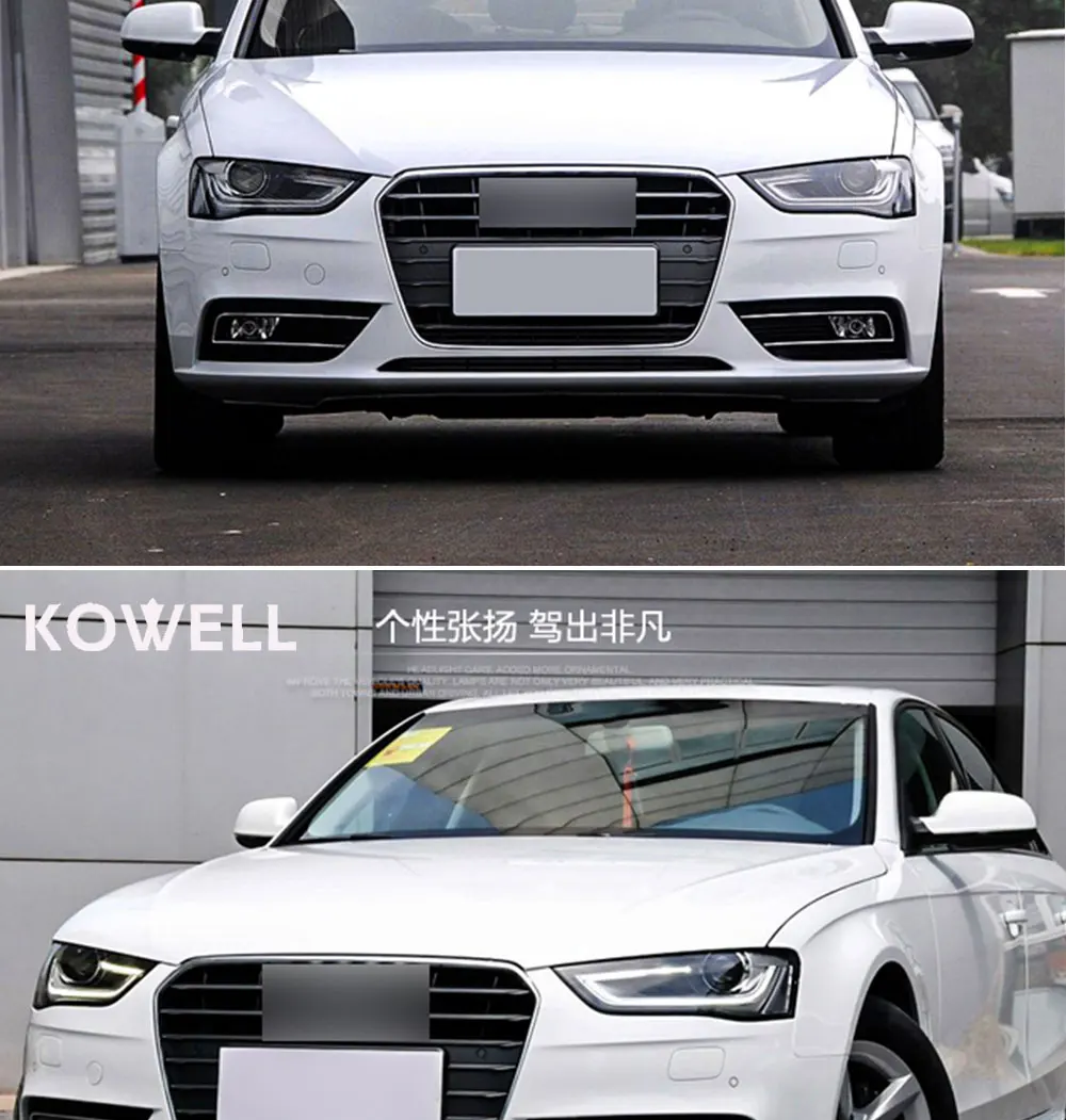 KOWELL Автомобиль Стайлинг для Audi A4 фары высокой конфигурации A4 B9 светодиодный DRL Объектив Двойной Луч H7 Ксеноновые bi Xenon объектива