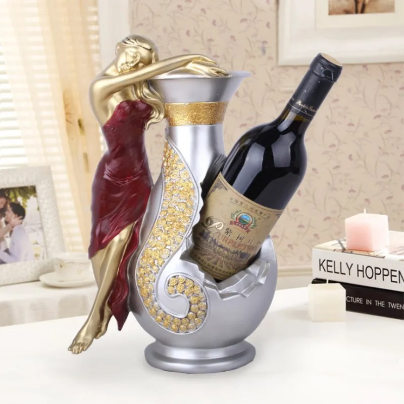 Resin Wine Girl Wine Rack Best Bottle Holder Egyptian Goddess Wine Stand Accessories Home Bar Decor Wine Holder Gift