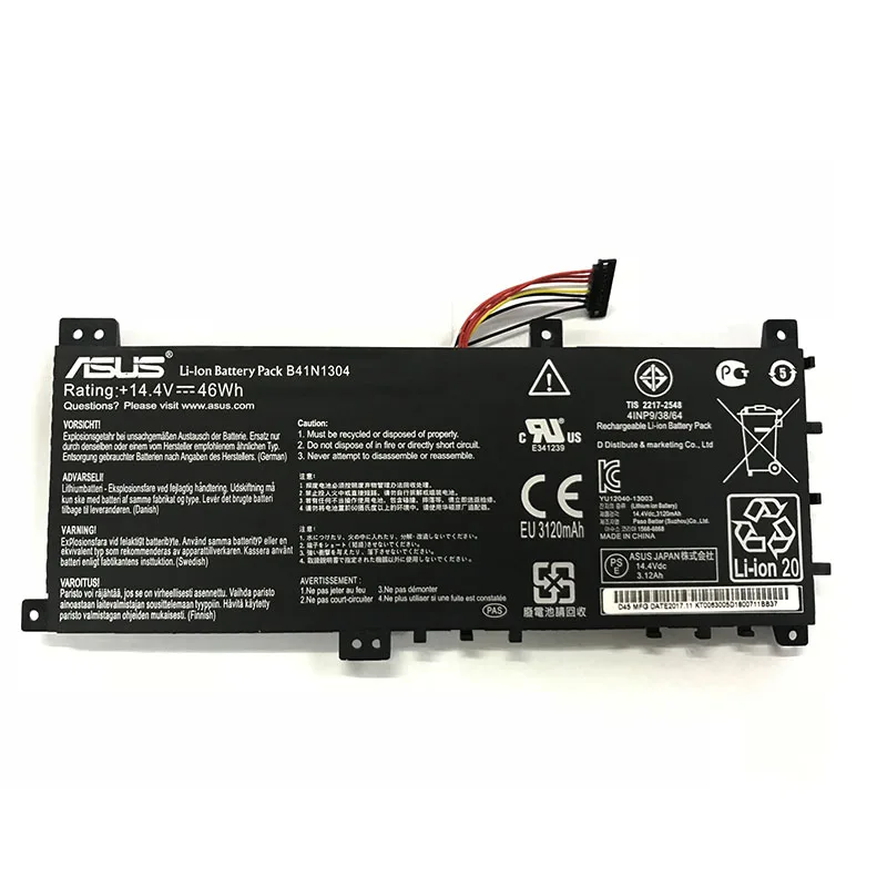 Новая искусственная кожа для ASUS V451L V451LA S451LA S451LB B41BK4G B41N1304 14 4 V 46WH|Аккумуляторы