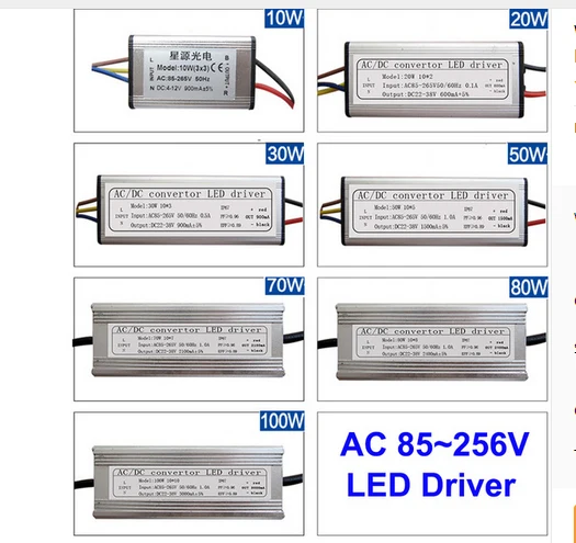 85-265Vac Power Supply 1w 3w 5w 7w 10w 20w 30w 36W 50w 100w LED Driver transformer non Waterproof for Ceiling Lamp Floodlight | Освещение