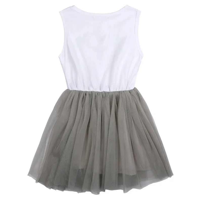 MCAGTZ Girls Dress 2016 Brand Clothes White Cartoon deer Print Voile Design for Kids Princess Dresses | Детская одежда и обувь