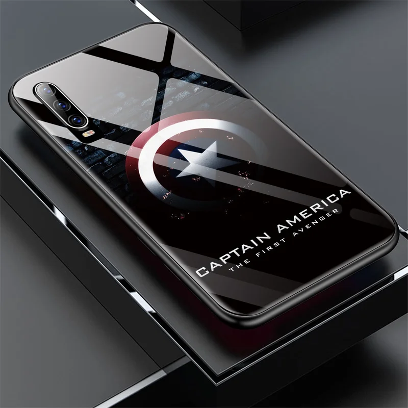 Captain America 2 Чехол Марвел Капитан Америка Железный человек стеклянный чехол для телефона для huawei P30 P20 Lite P10 Plus mate 30 20 10 Pro Мстители Бэтмен чехол - Цвет: Captain America 2
