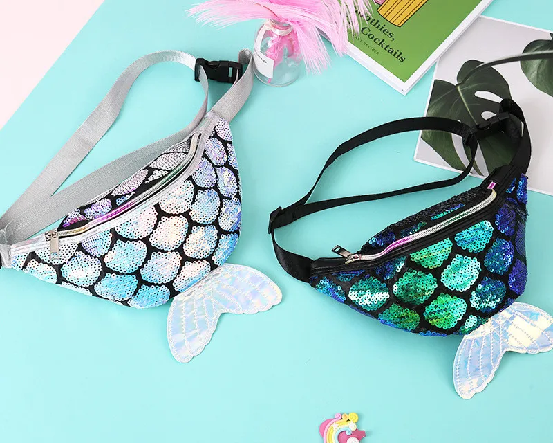 

Bags For Women 14x28cm Women Child Fish Tail One Shoulder Diagonal Waist Fanny Pack Belt Bag Chest Pouch Hip Bum Bag Small Purse