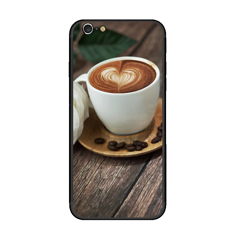 Bauqee Кофе принт Роскошный чехол для iPhone 7 плюс 6 6S крышка Мягкий силиконовый Iphone X 8