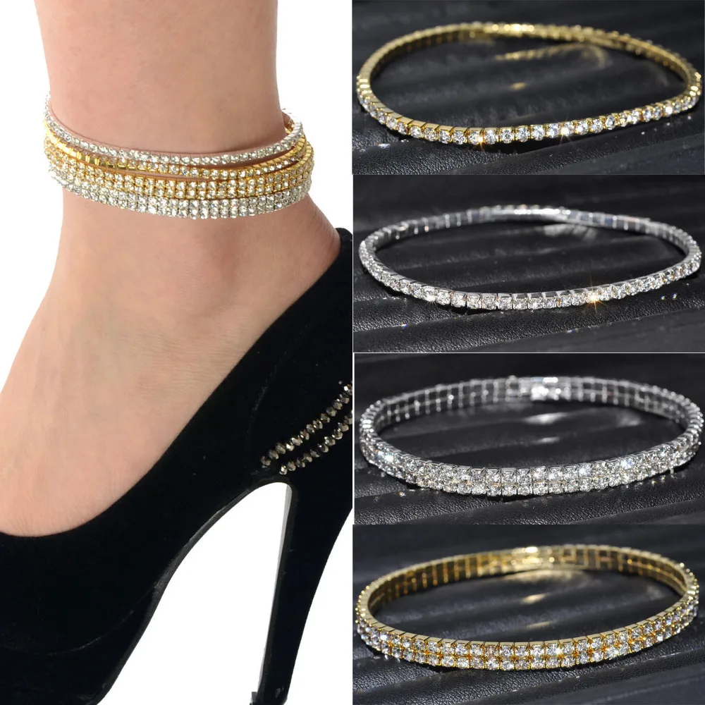

Trendy Rows Crystal Ankles for Women 1 Rows Crystal Rhinestone Anklet Chain Ankle Bracelets Foot Jewelry tornozeleira femininas